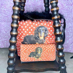 Dachshund bag and matching wallet
